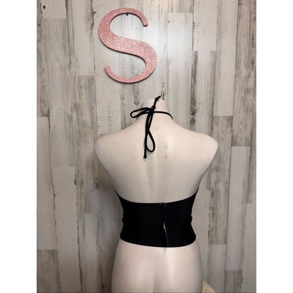 Windsor Black Cut Out Halter Top Size Small | Y2K Clubwear Going Out Top - Picture 5 of 7